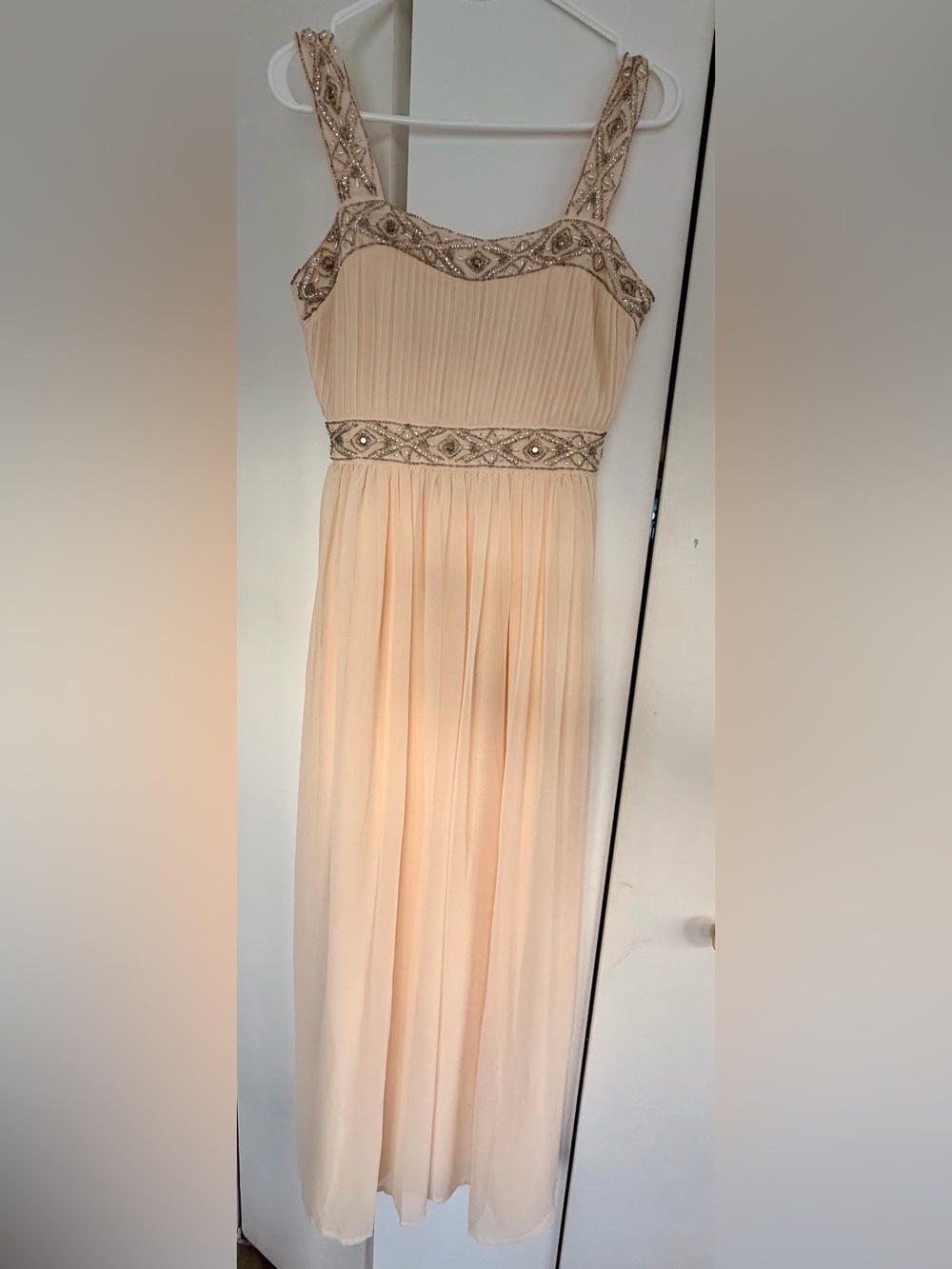 Forever 21 Peach Chiffon Dress with Beaded Waist